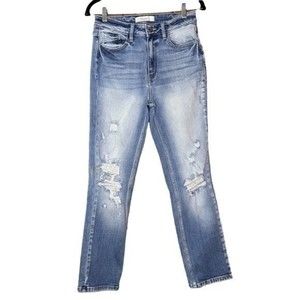 KanCan Estilo Signature Distressed destroyed light wash High Rise Jeans 28